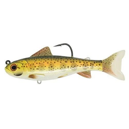 Livetarget Trout Parr Swimbait, 4, 50 Hook, 34 Oz GoldOlive, Medium Slow Sinking TRS109MS713